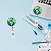 Planet Earth Badge Reel - Cute Retractable ID Holder for Nurses, Medical Staff, Teachers & Students - 2 Pcs