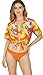 HAPPY BAY Women's Beach Funny Santa Claus Party Blouse Shirt Tops Short Sleeve Shirts Christmas Tree Hawaiian Blouses for Women XL Xmas Gifts, Orange