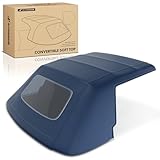 A-Premium Blue Convertible Soft Top Compatible with Ford Mustang 1983-1993, Convertible, with Plastic Window