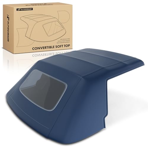 A-Premium Blue Convertible Soft Top Compatible with Ford Mustang 1983-1993, Convertible, with Plastic Window