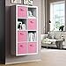 Royexe Storage Cubes - 11 Inch Cube Storage Bins (Set of 8). Fabric Cubby Organizer Baskets with Dual Handles | Foldable Closet Shelf Organization Boxes (Light Pink)