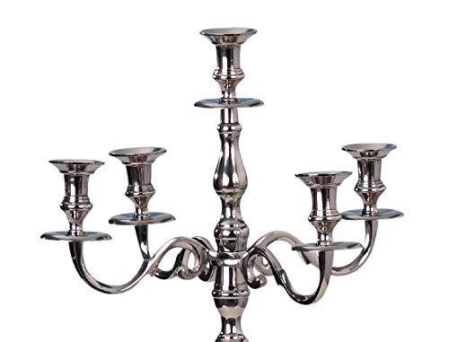 Candelabro Argento 5 Braccia - Portacandele Elegante Per Tavola E Casa - Foto 3