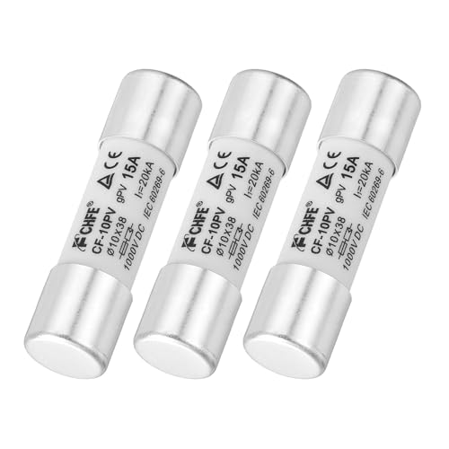 Fusible inversor solar 10x38 mm de 15A y 1000V para solucionar sobrecargas en placas