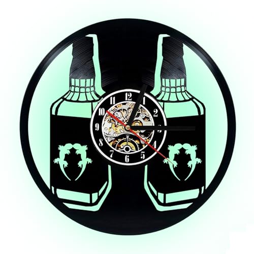 YUN Clock Wanduhr Aus Vinyl Schallplattenuhr Upcycling LED Familien...