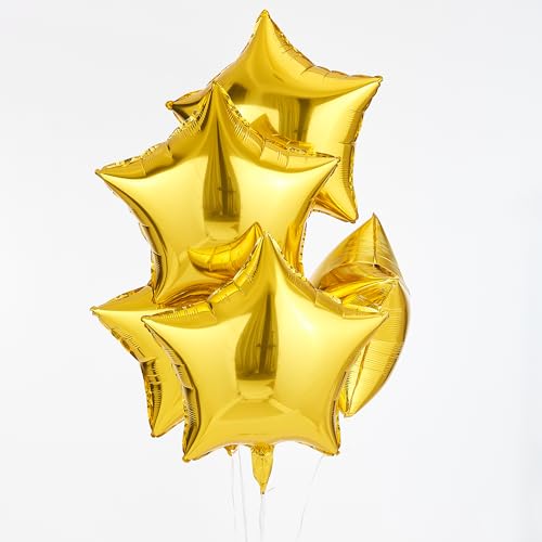 Gold Star Shape Foil Balloon 10pcs Big Mylar Helium Balloons for Birthday Party Wedding Party Decoration 17 Inch