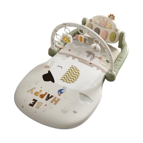 YNYN新生児プレイマット ベビージム プレイジム&ウォーカー 押し車 室内遊具 折りたたみ コンパクト 収納便利 知育おもちゃ付き 赤ちゃん ベビー おもちゃ 0-2歳 お昼寝 玩具 出産祝い プレゼント (グリーン)