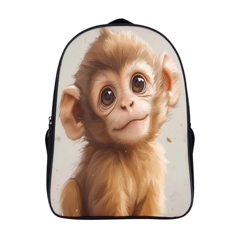 Cartables scolaires 2 compartiment pour ado solide sac à dos école singe mixte imprimé