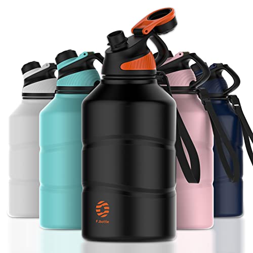 FJbottle Botella Agua de 2.2L con Tapa Magnética, Acero inoxidable de una sola capa - sin BPA para la universidad, el gimnasio, el camping, el aire libre Cover