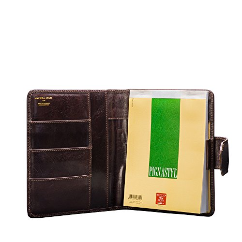 Maxwell Scott® Portafolio de Carpeta café en Cuero Italiano de Lujo A5 (Mozzano) Cover
