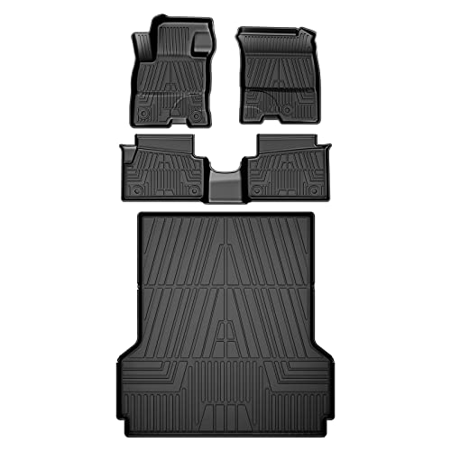 Kust Floor Mats And Trunk Mat For 2022 2023 Ford Maverick (Only Fit Hybrid Models) 2 Row Seat Floor Cargo Liners All Weather Carpet Mats Black Tpe #TOP11