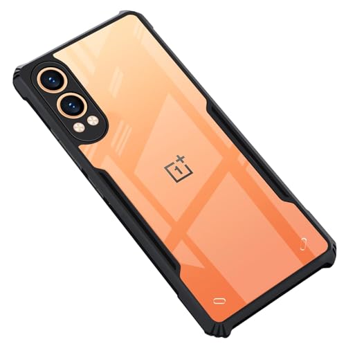 Image of Bintage Back Cover Clear Eagle Smoke Case Compatible Model for OnePlus CE 4 lite 5G /CPH2619| Raised Edges I paky |Imported Rubber Bumper Scratch & Camera Protection - Black
