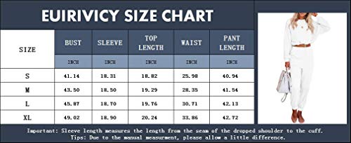 Eurivicy Women's 2 Piece Outfits Long Sleeve Drawstring Crop Top And High Waist Pocketed Joggers Casual Sweatsuits Set #TOP4