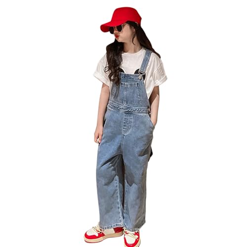 Runstarshow Jeans-Latzhose für Mädchen, Jeans-Overall, Latzhose, weites...