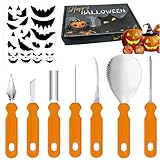 Halloween Kürbis Schnitzset Schnitzwerkzeug Kürbis 7 Stück kürbisschnitz set DIY Halloween kürbis schnitzen werkzeug Edelstahl Pumpkin Carving Tools Set