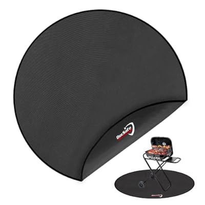 DocSafe Under Grill Mat 42" Round Fire Pit Mat,4 Layers Fireproof Mat Grill Pads Protect for Deck,Patio,Outdoor Charcoal,Smokers,Wood Floor,Indoor Fireplace Mat,Reusable Oil-Proof and Waterproof Mat