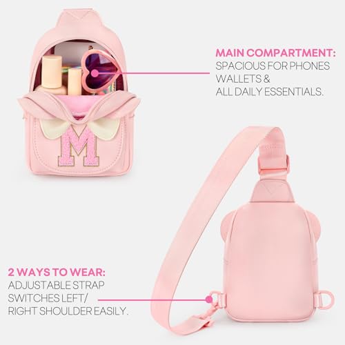 Image of Mibasies Sling Bag for Girls Gift, Toddler Girl Toys, Solid Pink M | Cute Design, Adjustable Strap, Premium Durable Materials, Ideal Gift for Girls 4-6 for Birthdays, Christmas & Holidays