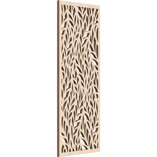 Image of Ortonville Decorative Pierced Fretwork Wood Wall Panels, 9 3 /8 inchW x 24 3 /8 inchH x 3 /8 inchT, Red Oak
