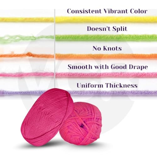 Image of VCR Ruby Pink Yarn, 100 Grams Hank, 190 Meters Length, Acrylic Ball for Crochet and Knitting, Soft Crosia Threads, Pack of 1 Yarn, Suitable for DIY Crafts