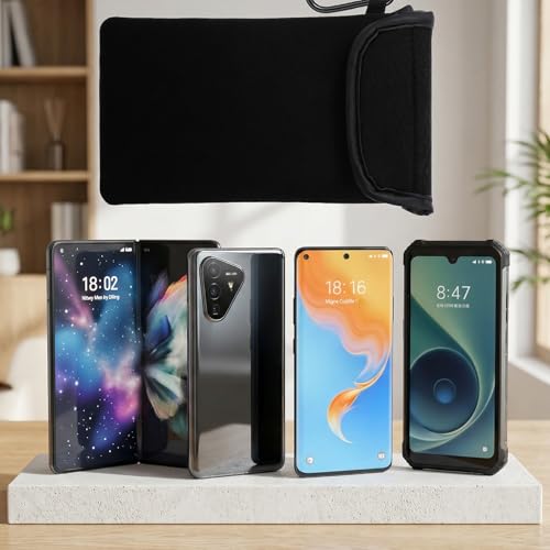 HJZHII Handy Tasche, Handy Schutzhülle Neopren Handytasche für Smartphones Universal Handysocke Handyhülle Tasche Schutzhülle mit Karabiner und Umhängeband für Telefone Bis Zu 6,7 Zoll