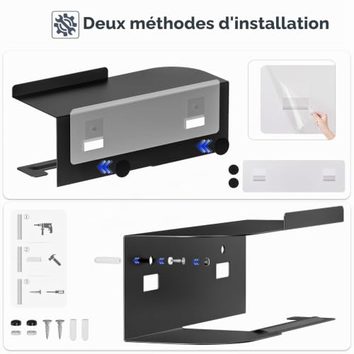 Porte Papier Toilette Mural 2en1 Étagère Sans Perçage Oderra