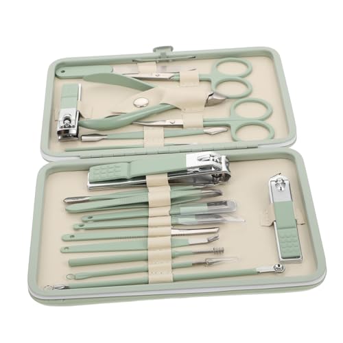 Set de outils pedicure acier inoxydable de 18 pieces avec coupe ongles de precision