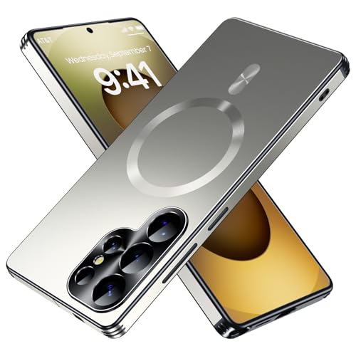 Image of for Samsung Galaxy S25 Ultra Case, Heavy-Duty Slim Design Compatible with MagSafe, Strong Magnetic Shockproof Protection for Screen & Camera Cover Case for Samsung S25 Ultra,Silver