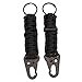 EKLORN 2 Pack Paracord Carabiner Survival Keychain Lanyard with Firestarter (Black)