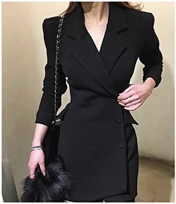 Amazon.com: Oficina Blazer Vestido Negro Formal Wear Mujeres Doble Pecho  Vestido Chaqueta Femenina Traje Vestidos de Mujer : Ropa, Zapatos y Joyería