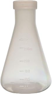 250ml Plastic Erlenmeyer Flask with Screw Cap, Polypropylene, Molded Graduations, Karter Scientific (Single)