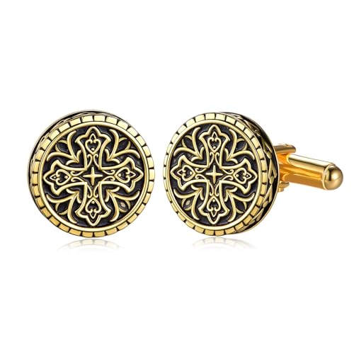 Cuff Links Mens 925 Sterling Silver Gold Cufflinks for Men Tuxedo Cuff Links Business Wedding Father's Day Jewelry Gifts for Men Father Husband