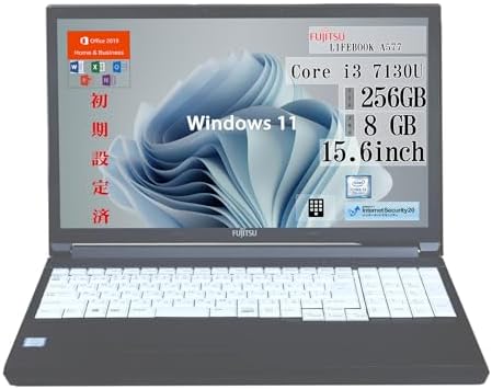 （06:30時点） 【整備済み品】富士通 15.6インチ ノートパソコン A577/ Win11 Pro/MS Office H&B 2019 /Core i3 7130U/WIFI/HDMI / 8GB/256GB SSD/テンキー (整備済み品)