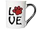 Cottage Creek Dog Mug LOVE Mug Large 18 Ounce Ceramic Paw Print Dog Coffee Mug/Dog Lover Gifts [White]