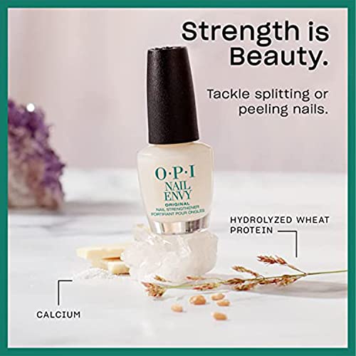 Image of O.P.I Nail Envy Nail Strengthener | 15 ml | Nail Hardener Polish and Base Coat | Transparent Nail Protector for Strong Natural Nails