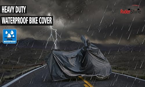 Image of Dust & Waterproof Bike Scooty Body Cover Compatible with Activa 5G Double Mirror Pocket with Over Lock Protection (Black)
