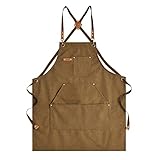 Aoomzoon Canvas Aprons for Men Chef Apron, Work...