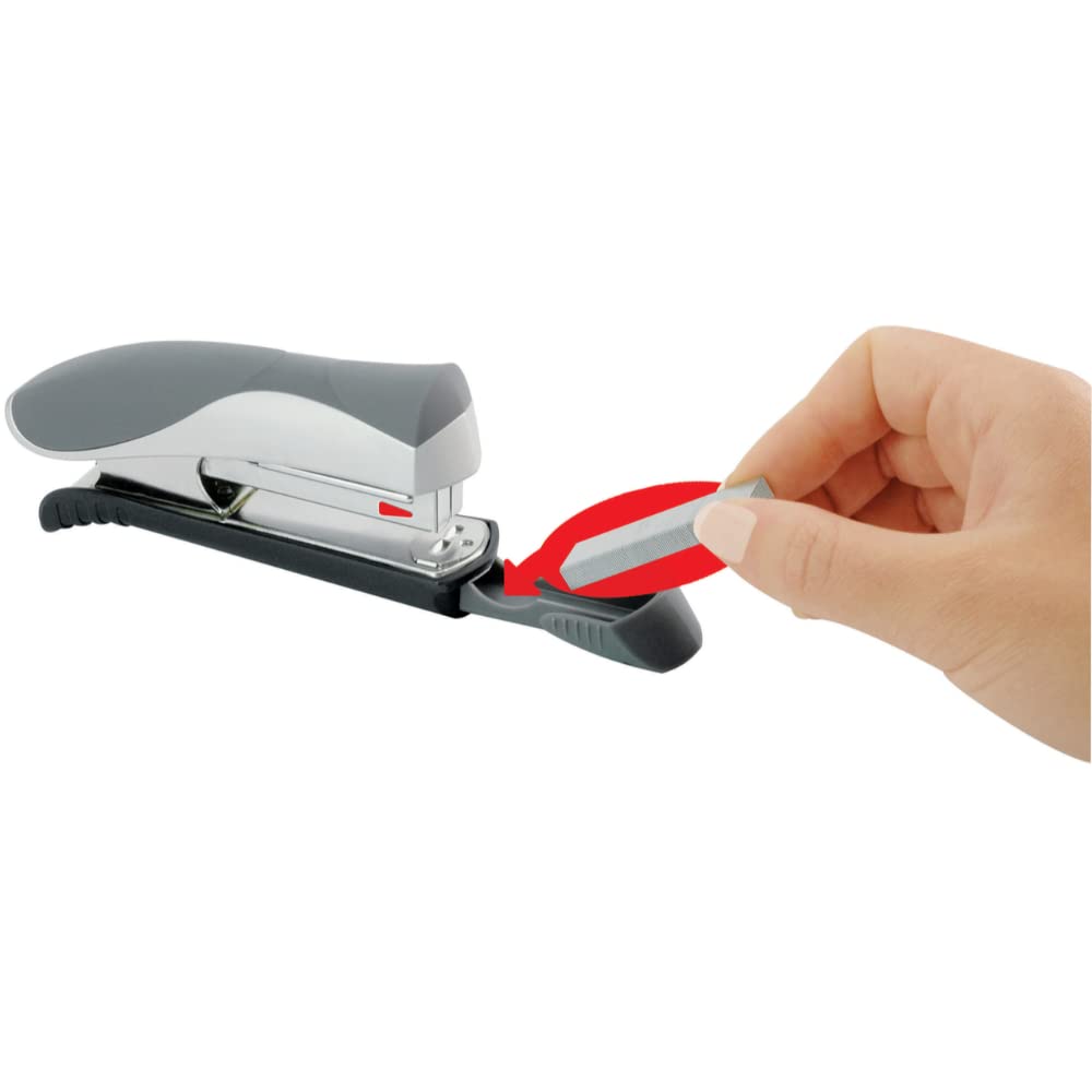 Maped Stapler Ergologic Half 26/6 Black Box (Grey & White), Standard, (352511 5) 3