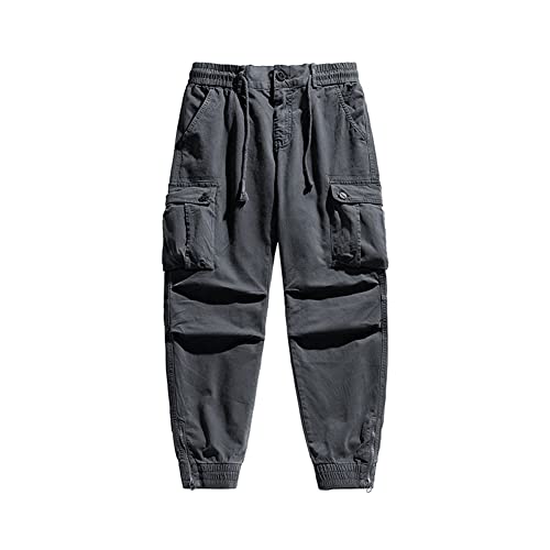 Cargo Pants for Men with Pockets Slim Fit Work Boys Jogger Pants Trousers