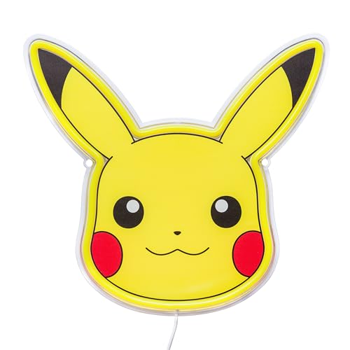 Image of Silver Buffalo Pokemon Pikachu Face Small Die Cut Wall Art with Light Up Accents