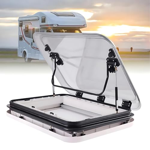 Caravan Skylight, Caravan Skylights & Roof Windows Led Skylight, Camper Roof Window, Aluminum Alloy RV Caravan Roof Vent Hatch, For RVs,27.6×19.7in