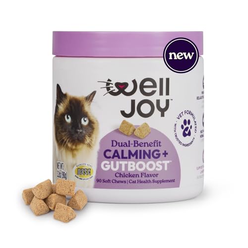 New! WellJoy Cat Supplement Calming+ GutBoost | Cat Health Supplement