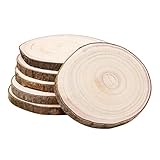 FORACKS Juego de 6 rodajas de madera natural redondas de 8 a 9 pulgadas, discos de adorno de madera