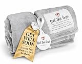 Get Well Blanket - Healing Blanket - Inspirational Blankets for Women/Men - Get Well Soon Gifts - Warm Hugs - Soft Fleece Throw Blanket - Strength - Healing Thoughts (Gray Fleece 50x65)
