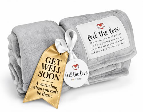 Healing Thoughts Gray Fleece Blanket