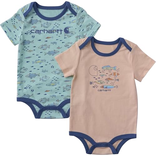 Image of Carhartt Baby Boys' Set of Two Printed Short Sleeve Knit Bodysuit