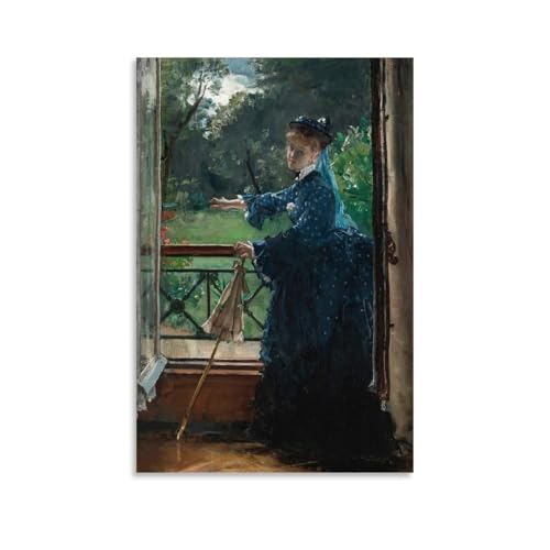 Femme au balcon Alfred Stevens grande affiche réalisme pour décorer une chambre romantique