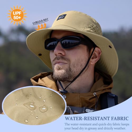 Fishing Hat, UPF50+ Wide Brim Sun Hat for Men Women, UV Protection Hiking Beach Bucket Hats Summer Safari Hat3