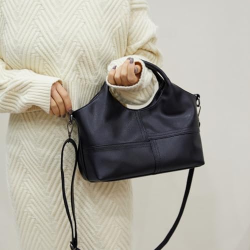 Sac à main patchwork grande capacité pour mère avec bandoulière tendance - 2