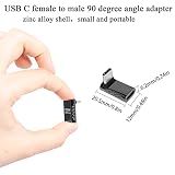 QIANRENON Adapter kątowy USB C 90° 20 Gb/s 100 W USB 3.2 typ C męski do żeńskiego złącze kątowe obsługuje audio / wideo 8K, do smartfona, tabletu Steam Deck, jasnoczarny, 2 szt. (wygięcie do przodu)