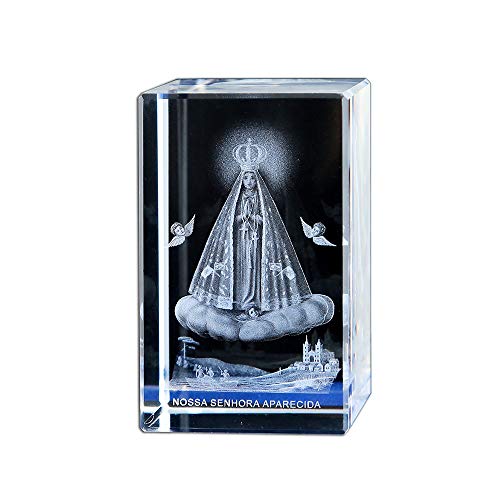 ZGPTX Décor de Statue Laser 3D en Cristal gravé Sculptures intérieures en Cristal créatif Statue Sainte catholique de la Religion de la Vierge Marie Cover