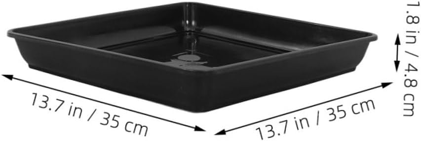 6pcs Heavy Duty Plastic Flower Pot Drip Saucer Square Planter for Garden